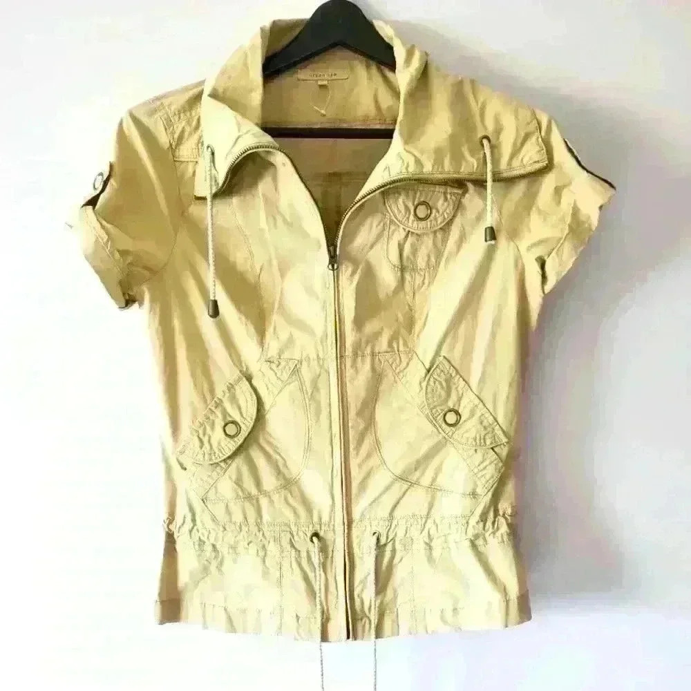 Urban life fitted cotton short sleeve safari jacket  size small